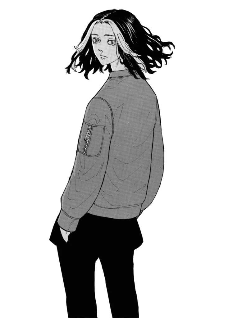 Born on October 27, 1989 Height 192cm Weight 70kg Blood type AB He is Kisaki's partner in crime. His habit is to say "Dally. His fighting ability is at the level of Draken. He has "Sin" tattooed on his left hand and "Punishment" tattooed on his right hand. He fought against Azuma Manji as the acting president of "Aimai Aishu" in the "8.3 War", and also fought against Azuma Manji in the "Bloody Halloween" as the first vice president of "Basara", but was knocked out by a kick from Mikey. After this war, he joined Azuma Manji with the help of Kisaki, and became the captain of the newly established Rikubantai. He was involved in the "Holy Night Decisive Battle" and the "Kanto Incident" with Kisaki, but later he was wanted as an accomplice to a murder and is on the run.